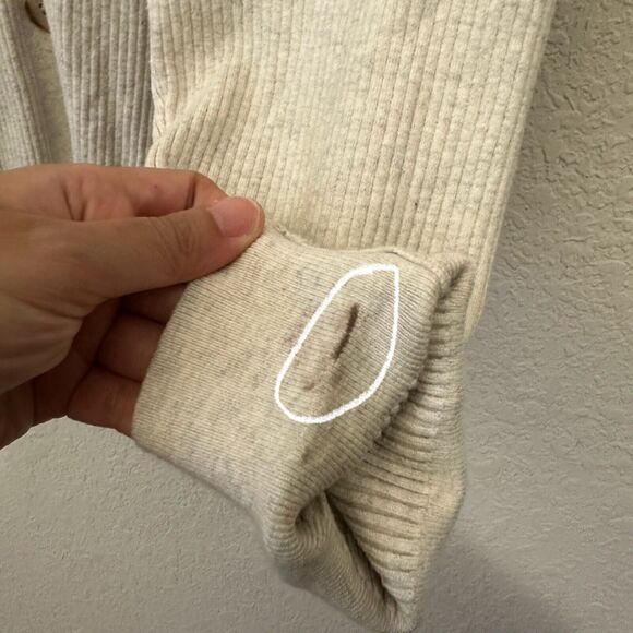 KITH W's Gemma Ribbed Knit Cardigan Sweater in Cream - Picture 7 of 14